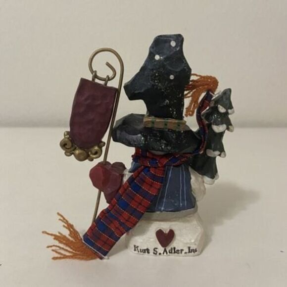 Kurt Adler Santa's World Snowtown Holiday Snowman Figurine with Noel Sign J8898 - Picture 5 of 10